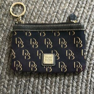 Dooney & Bourke Black and Gold Monogram Pouch